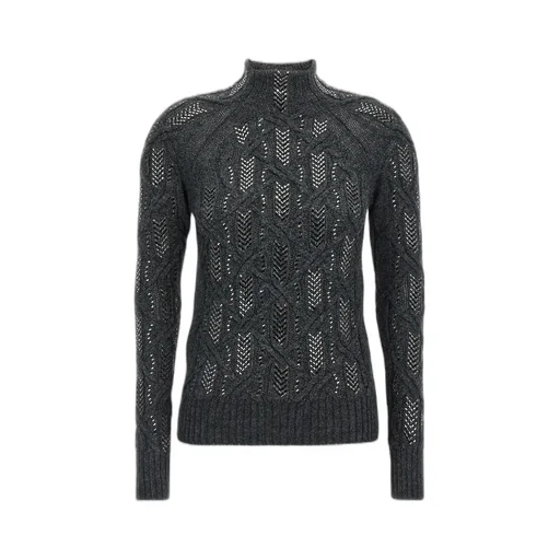 Crystal-Embellished Cable-Knit Sweater