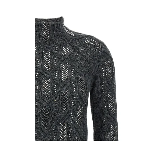 Crystal-Embellished Cable-Knit Sweater