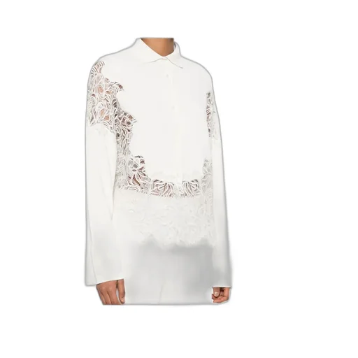 Long Sleeved Lace Panelled Shirt