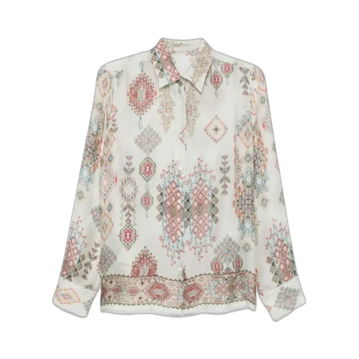 Geometric-Printed Long Sleeved Shirt