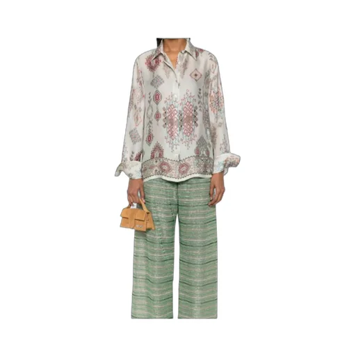 Geometric-Printed Long Sleeved Shirt