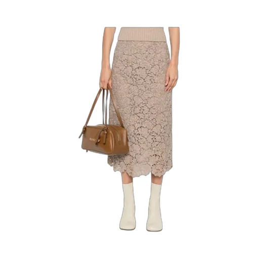 Floral-Lace Midi Skirt