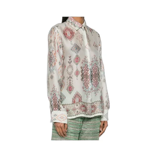 Geometric-Printed Long Sleeved Shirt