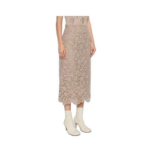 Floral-Lace Midi Skirt