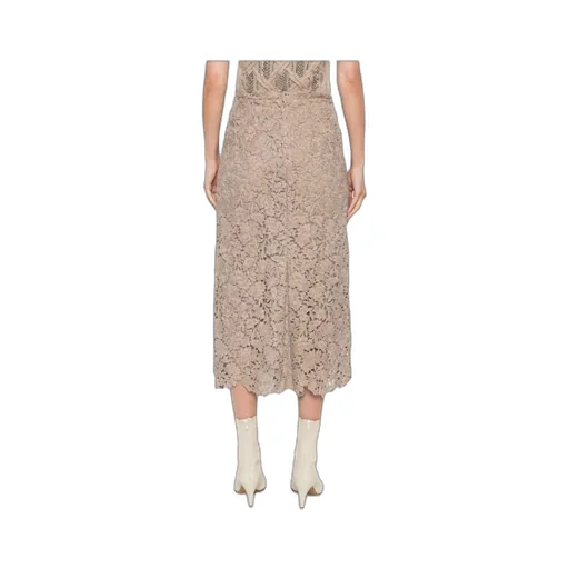 Floral-Lace Midi Skirt