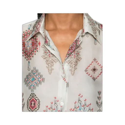 Geometric-Printed Long Sleeved Shirt