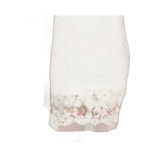Lace-Trimmed Short-Sleeved Dress