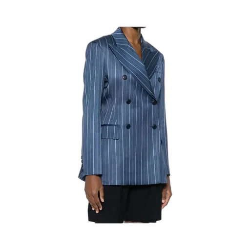 Striped Double-Breasted Blazer