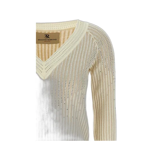 V-Neck Rhinestone Embellished Sweater