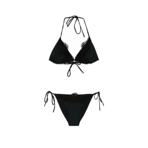 Lace-Trim Bikini Set