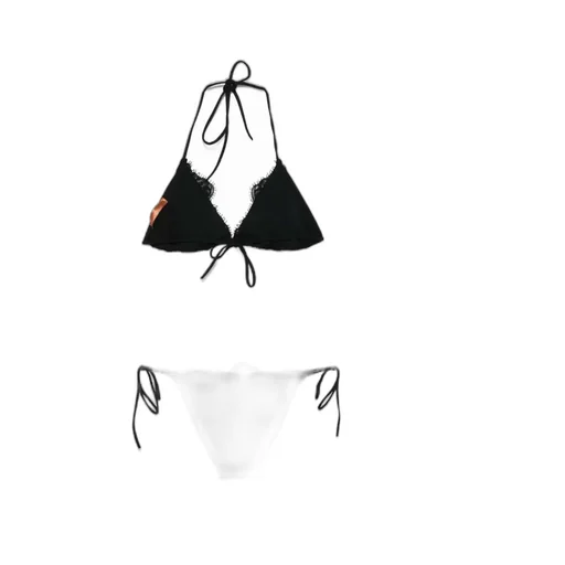 Lace-Trim Bikini Set