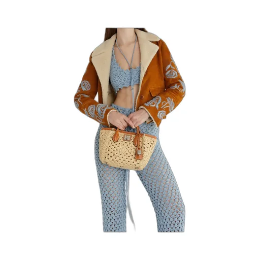 Floral-Embroidered Shearling Jacket
