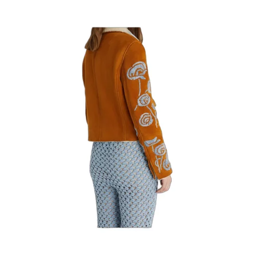 Floral-Embroidered Shearling Jacket