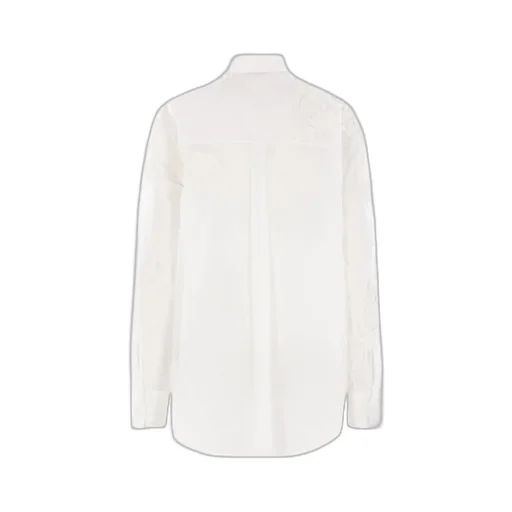 Handmade Ribbon Floral Embroidery Oversized Muslin Shirt