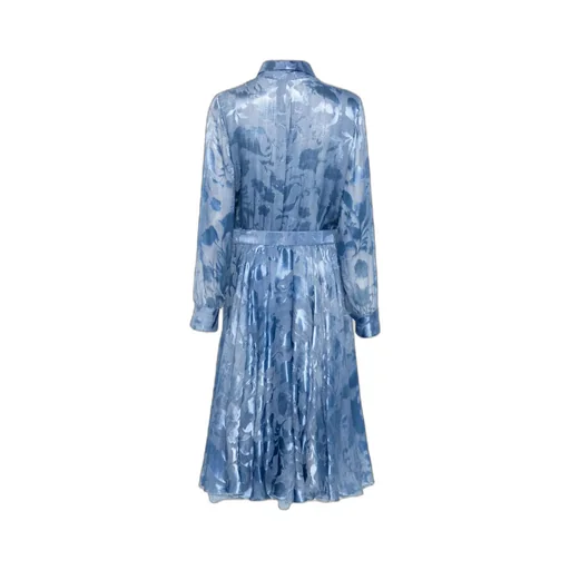 Floral-Jacquard Midi Dress