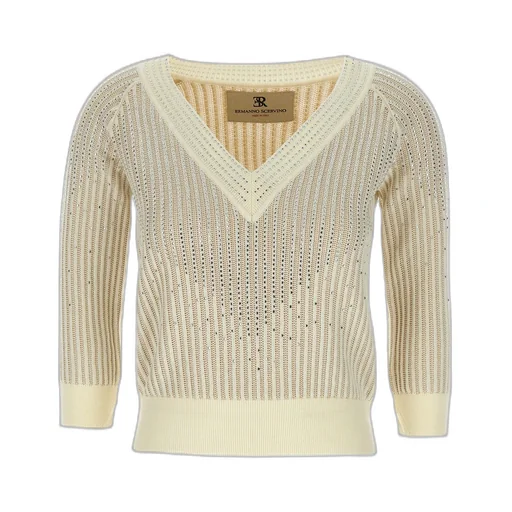 V-Neck Rhinestone Embellished Sweater