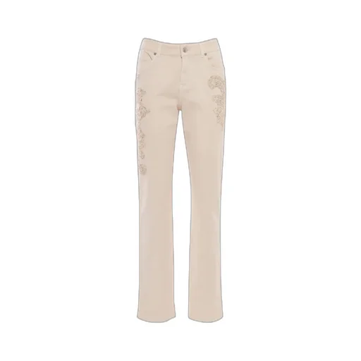 Embroidered Straight-Leg Trousers