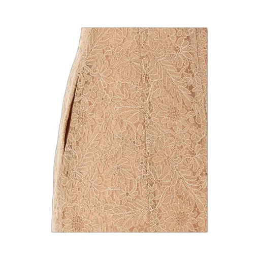 Floral-Lace Square Neck Midi Dress
