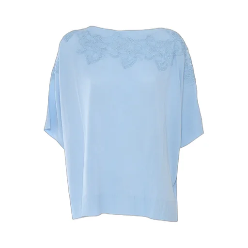 Lace-Embellished Short-Sleeve Top