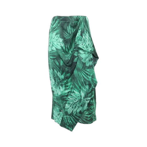 Draped Leaf Printed Skirt