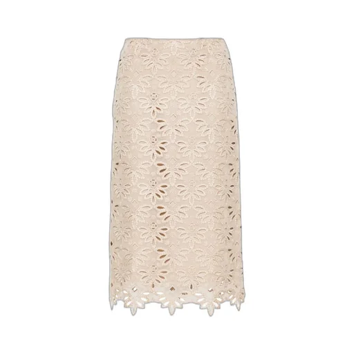 Embroidered Cut-Out Detailed Midi Skirt