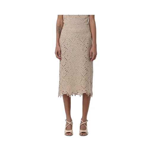 Embroidered Cut-Out Detailed Midi Skirt