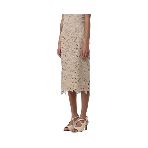 Embroidered Cut-Out Detailed Midi Skirt
