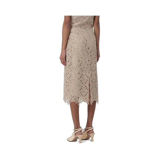 Embroidered Cut-Out Detailed Midi Skirt