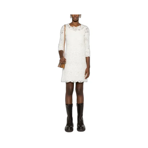 Guipure Lace Shift Minidress