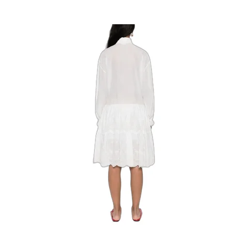 Floral-Embroidered Ruffled Mini Dress