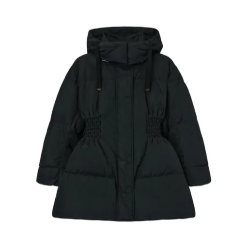 Smocked Hooded Puffer Jacket