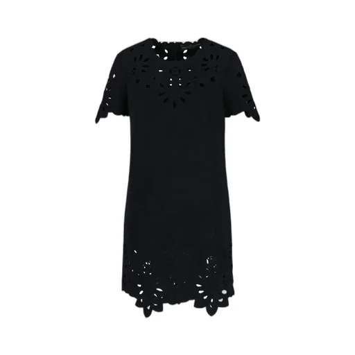 Cut-Out Embroidered Shift Mini Dress