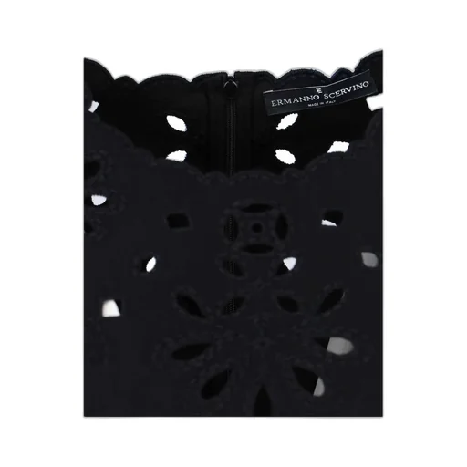 Cut-Out Embroidered Shift Mini Dress