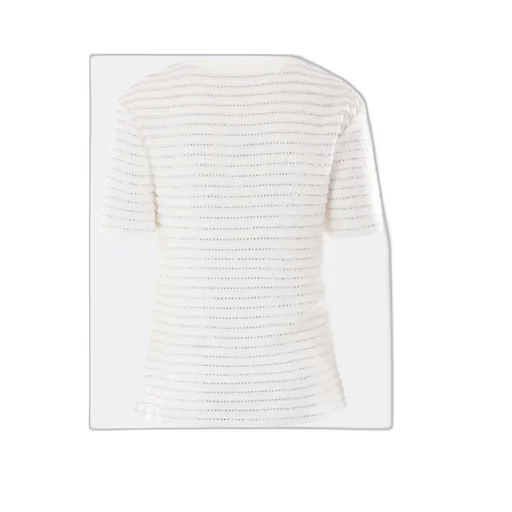 Crystal-Embellished Ribbed Blouse