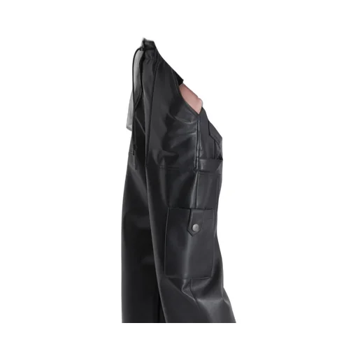 Drawstring-Waist Faux-Leather Trousers