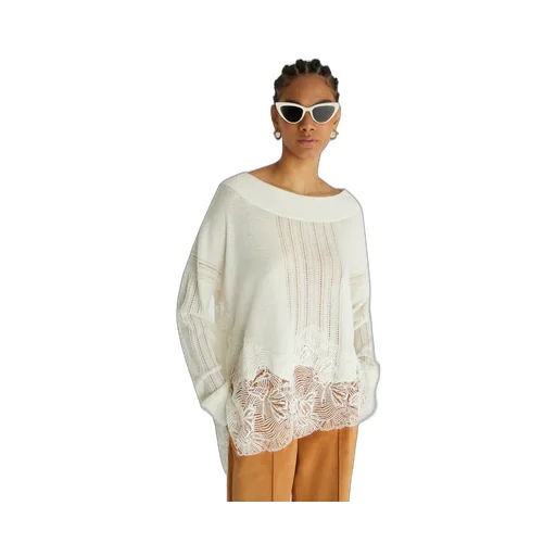 Guipure Lace-Detail Jumper