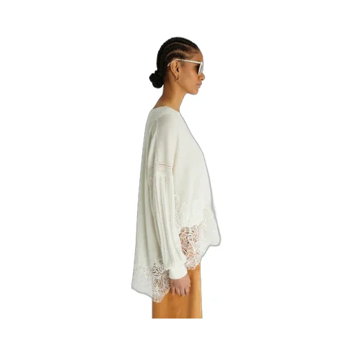Guipure Lace-Detail Jumper