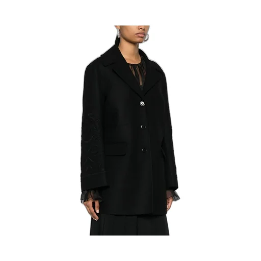 Embroidered Buttoned Coat
