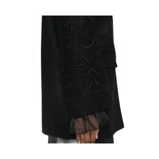 Embroidered Buttoned Coat