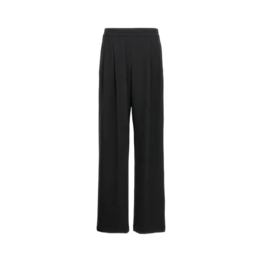 Elastic Waist Wide-Leg Trousers