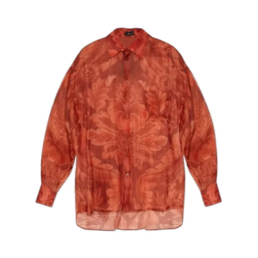 Long Sleeved Floral Motif Shirt