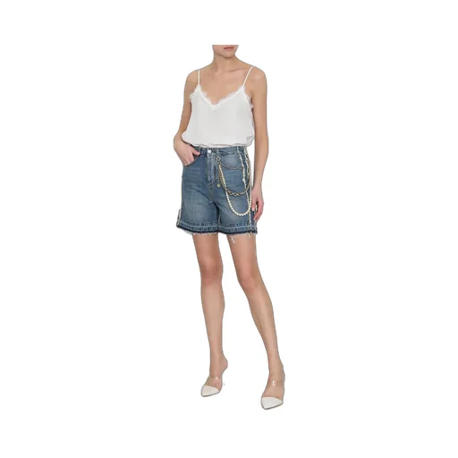 Belt-Loop Denim Shorts