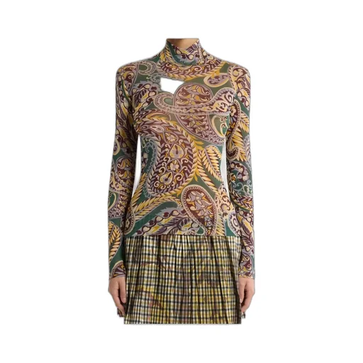 Paisley Turtleneck Top