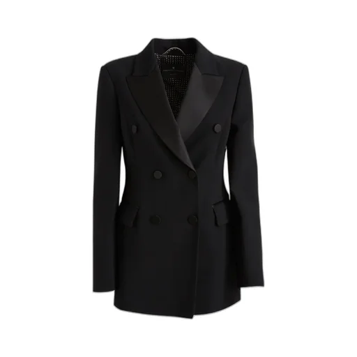 Peak-Lapel Double-Breasted Blazer