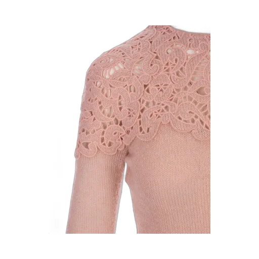 Guipure-Lace Long-Sleeve Jumper
