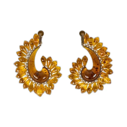 Paisley Earrings With Droplets