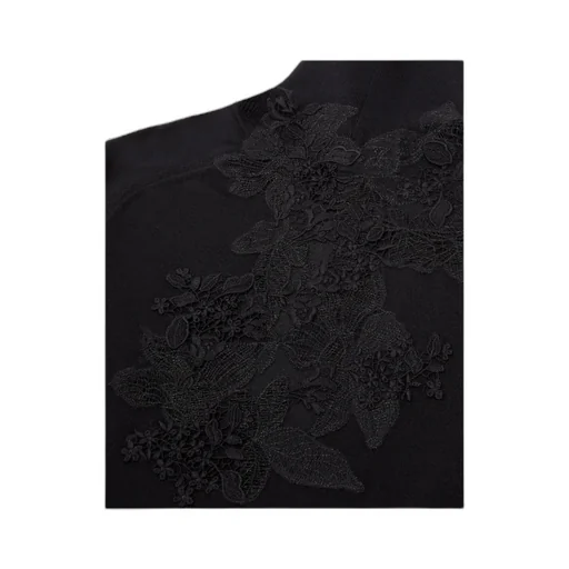 Corded Lace-Detail Knitted Jumper