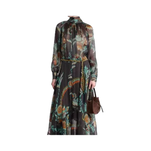 Silk Blouse With Daffodil Motif