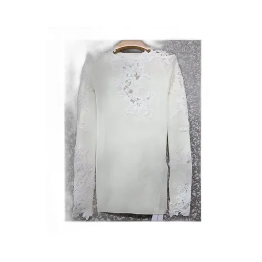 Long-Sleeved Sweater With Lace Details