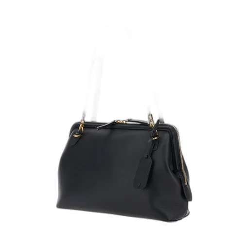 Chain-Trimmed Zipped Shoulder Bag